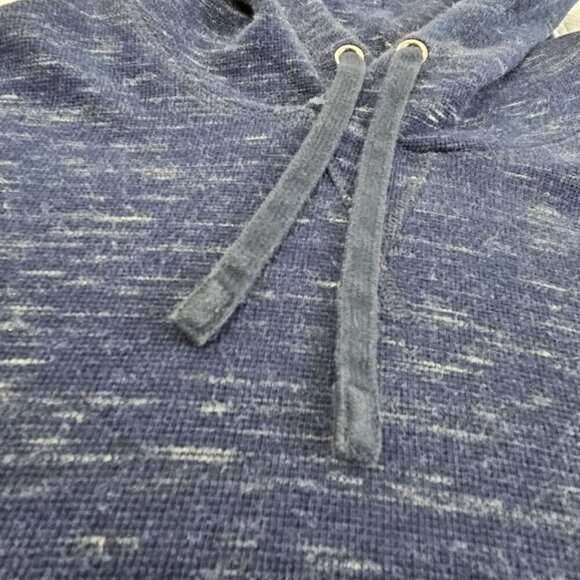 Banana Republic Waffle Hoodie Men's M Navy Blue Long Sleeve Drawstring EUC LN - Picture 6 of 13